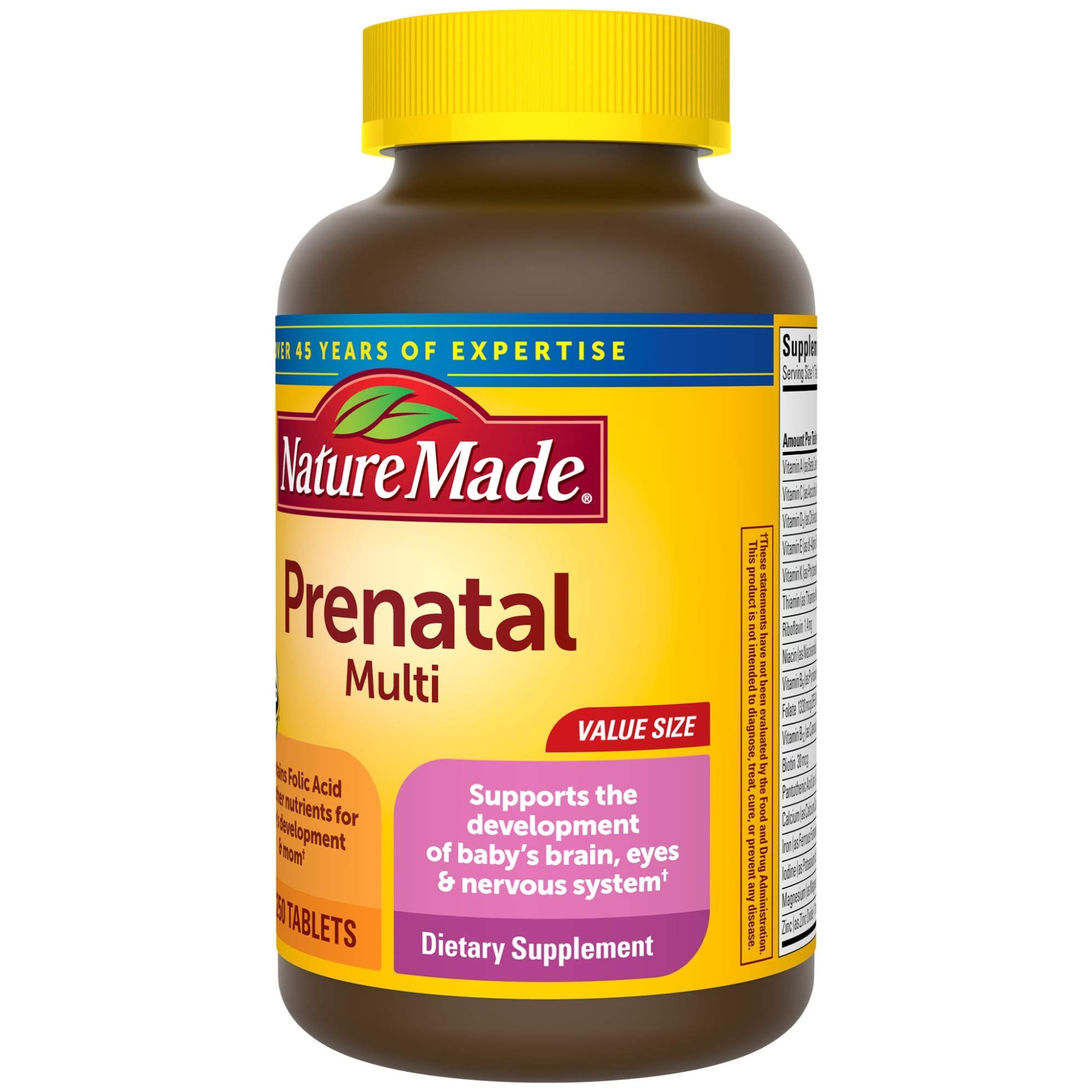 Nature Made Prenatal Multi, 250 Tablets, Folic Acid + 17 Prenatal