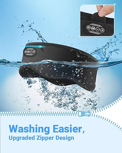 Miniatura 6 de Auriculares para dormir con diadema Bluetooth inalámbrica, auriculares ergonómicos mejorados, accesorio genial, máscara suave para dormir, diadema