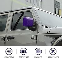 Vista 6 de CheroCar Fundas de espejo lateral para JL, accesorios exteriores para Jeep Wrangler JL JLU y Jeep Gladiator JT 2018-2025 (morado)