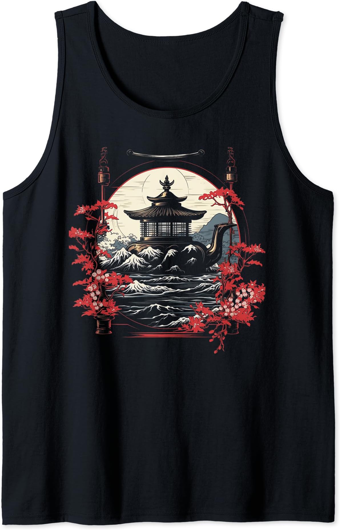 Nambu Tekki Iron Kettles Japanese Art Gifts Funny Graphic Tank Top