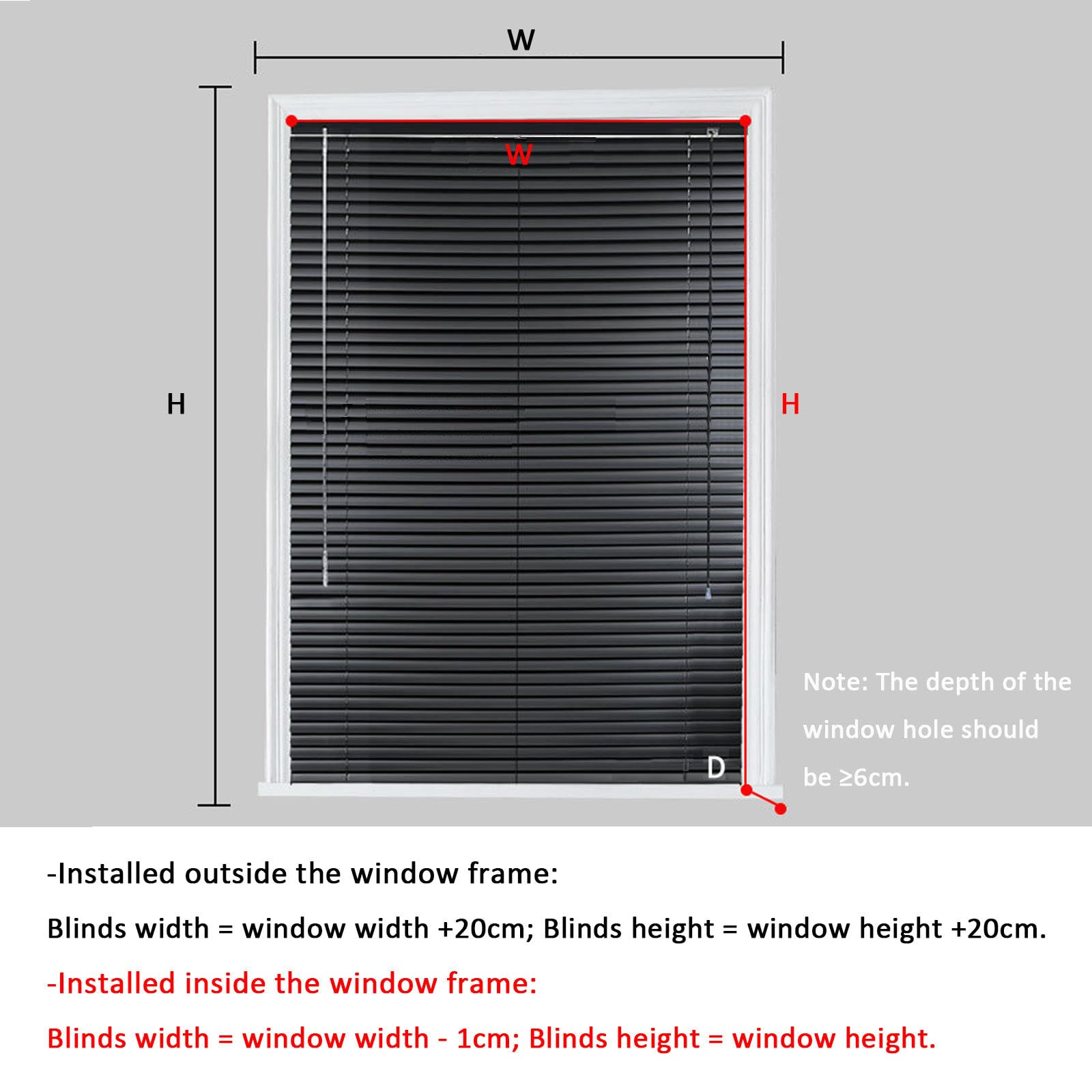 Tende veneziane in alluminio, 25 mm, orizzontali, 150 x 130 cm, impermeabili, anti UV, oscuranti, per bagno, camera da letto, cucina, ampia tenda a doghe in metallo