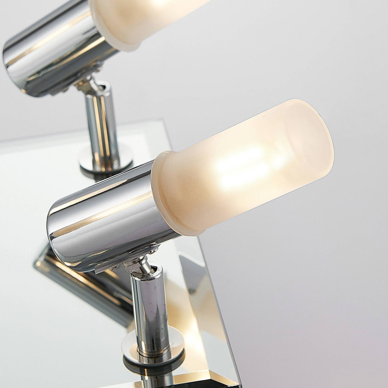 Lindby Plafonnier Salle De Bain Zela à intensité variable (Moderne) en Argent Métal e. a. pour de bain (à 4 lampes, G9) WC Luminaire Lampe Plafond Eclerage