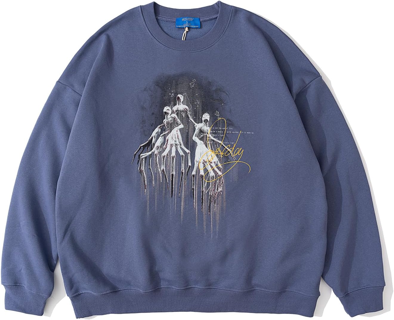 Niepce Inc Streetwear Men's Graphic Hoodie (Blue1, Large)
