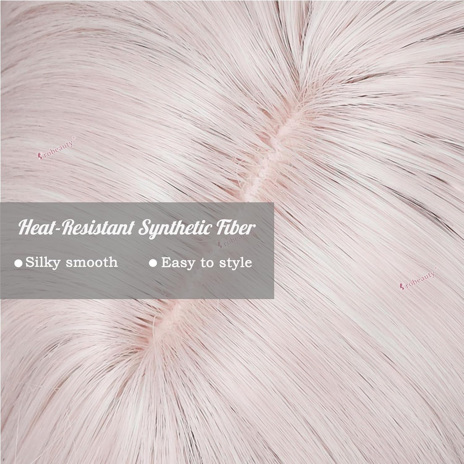 Probeauty Pink Anime Wig with Hairpin, Short Light Pink Cute Cosplay Wigs with Bangs for Women Halloween Costume Party