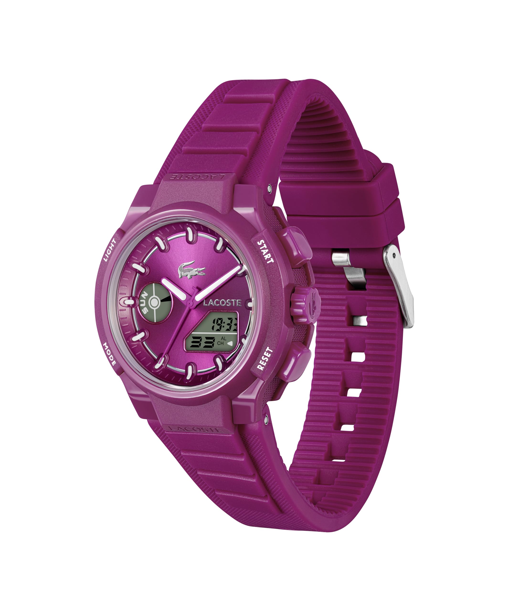 Lacoste LC33 40mm Women’s Analog-Digital Watch – TR90 Case – Silicone Strap – Multi-Function Display with Stopwatch and Timer