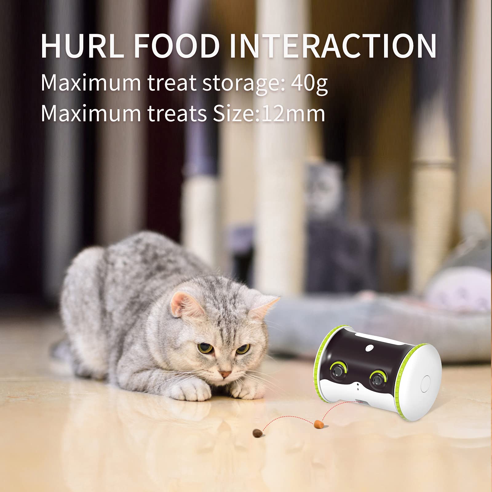 LINKSUS Smart Pet Camera,1080P HD Pet Camera with 2-Way Audio and Night Vision,Home Security APP Remote Control with Treat Tossing,Automatic & Interactive Toys for Dogs and Cats(2,4G WiFi)