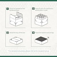 Vista 9 de BJDesign Banco cuadrado de tatami y plataforma elevada Parte superior de césped Igusa Rush de estilo japonés Blanco de grano de madera, 24 x 24