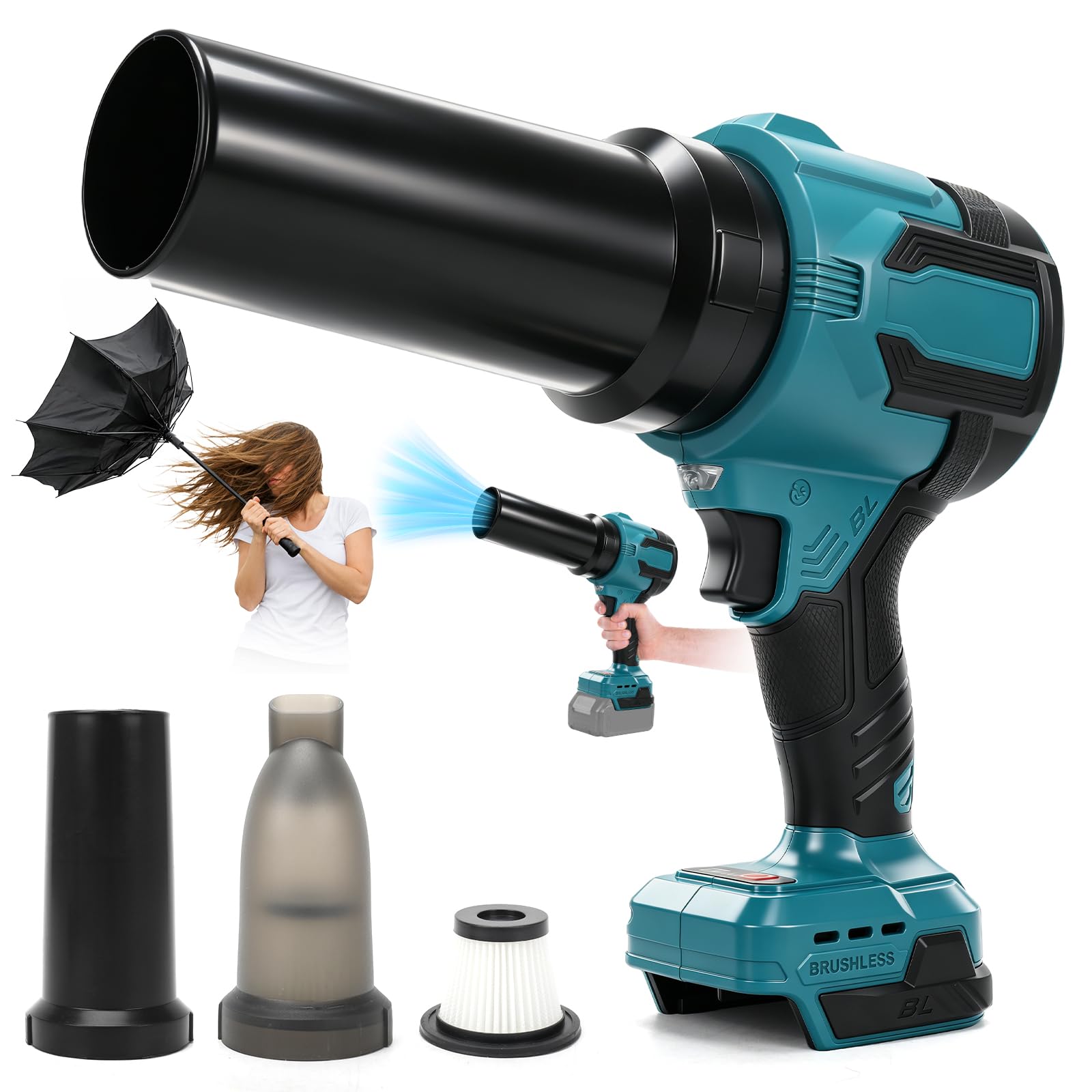 Roadtime Soplador Aspirador 2 en 1 para Batería Makita 18V(sin Batería)