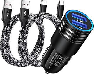 3.4A Fast Car Charger Type C Cigarette Lighter Plug USB Adapter Android Phone Charger Cable for Samsung Galaxy A54 5G/A14 5G/A53/A13/A23/A03S/A24/A34/A12/A32/A42/A52/A51/A71/S23/S22/S21/S20/S10/S9/S8