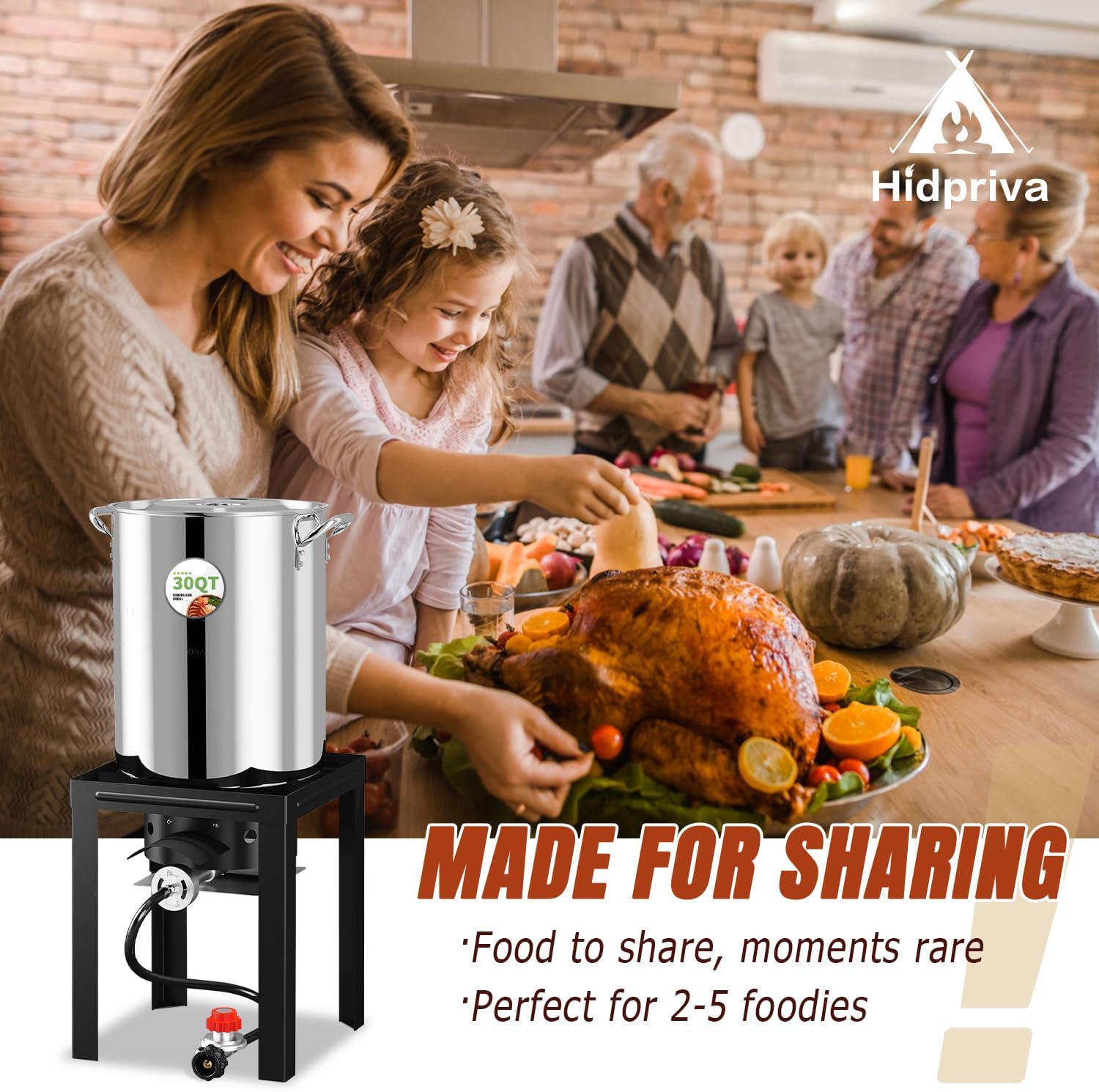 Stainless Steel Turkey Fryer Kit, 30QT Deep Pot & 10QT Fish Fryer, Waterproof Cover & 12-inch Skimmer, 55,000 BTUS Propane Burner Stove, Outdoor Deep Fryer, Crawfish Boiler with Basket