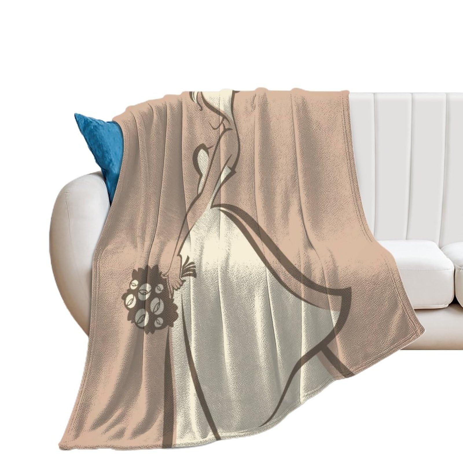 Couverture polaire mariée plaid canelle d'une douceur absolue 100x130cm