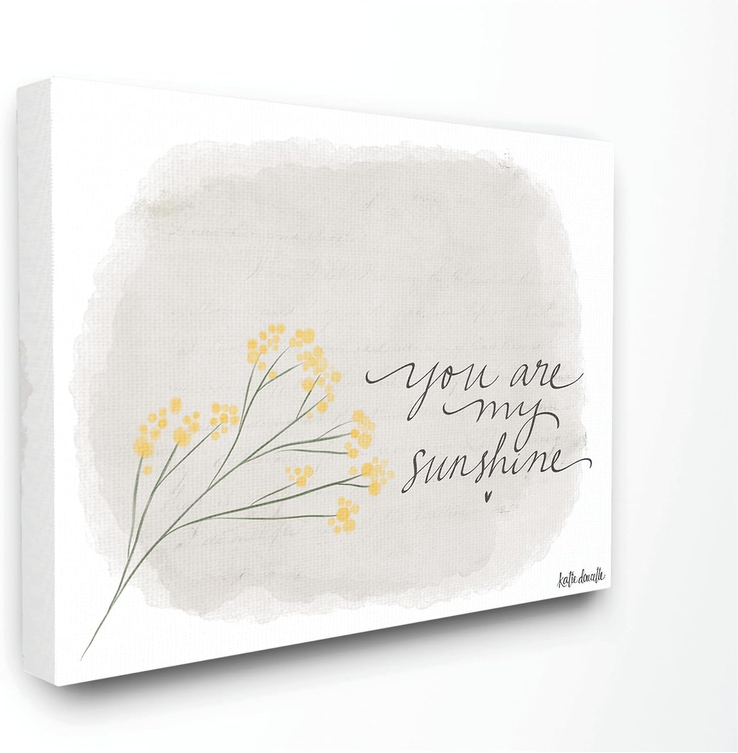 Stupell Industries 'You are My Sunshine Yellow Flower Illustration', Canvas Art, 40 x 30 Inches, Easy to Hang and Sturdy, Made in USA, by Katie Doucette