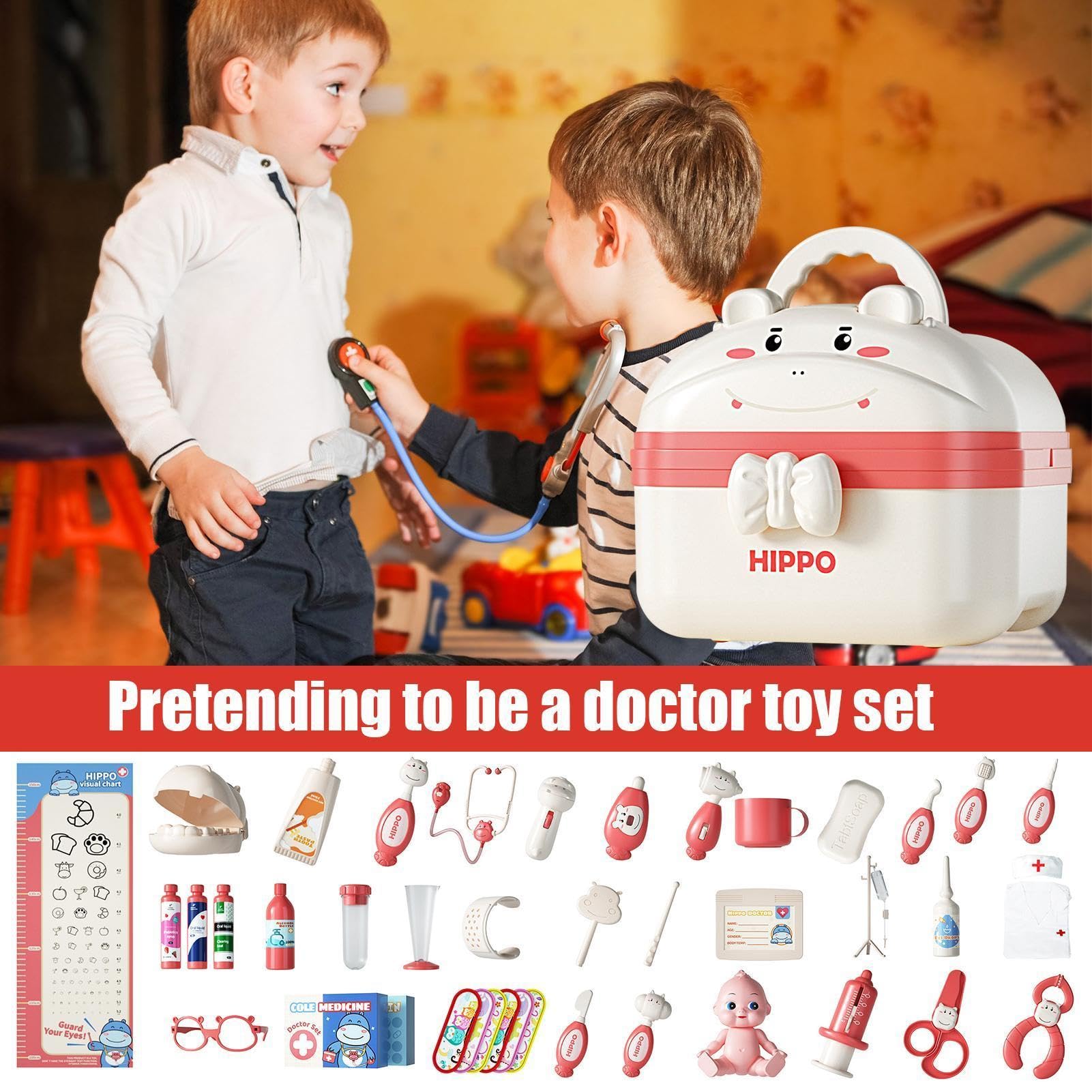 Set Completo Dottore per Bambini Design con fibbia progettato per | Kit Dottore Giocattolo per Bambini Aumenta la Loro Autostima, di Ruolo per