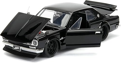 Miniatura 2 de Jada Toys 253203004 Fast & Furious Brian's Nissan Skyline 2000 GT-R (C10) 1971 124 Escala 124 Coche fundido a presión, puertas de apertura, maletero