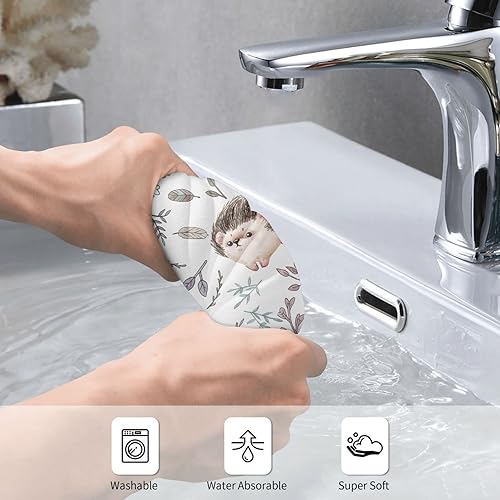 Miniatura 5 de Toallas de mano con patrón de erizo, ultra suaves, altamente absorbentes, toalla de baño, cocina, toalla de invitados para baño, hotel, gimnasio y