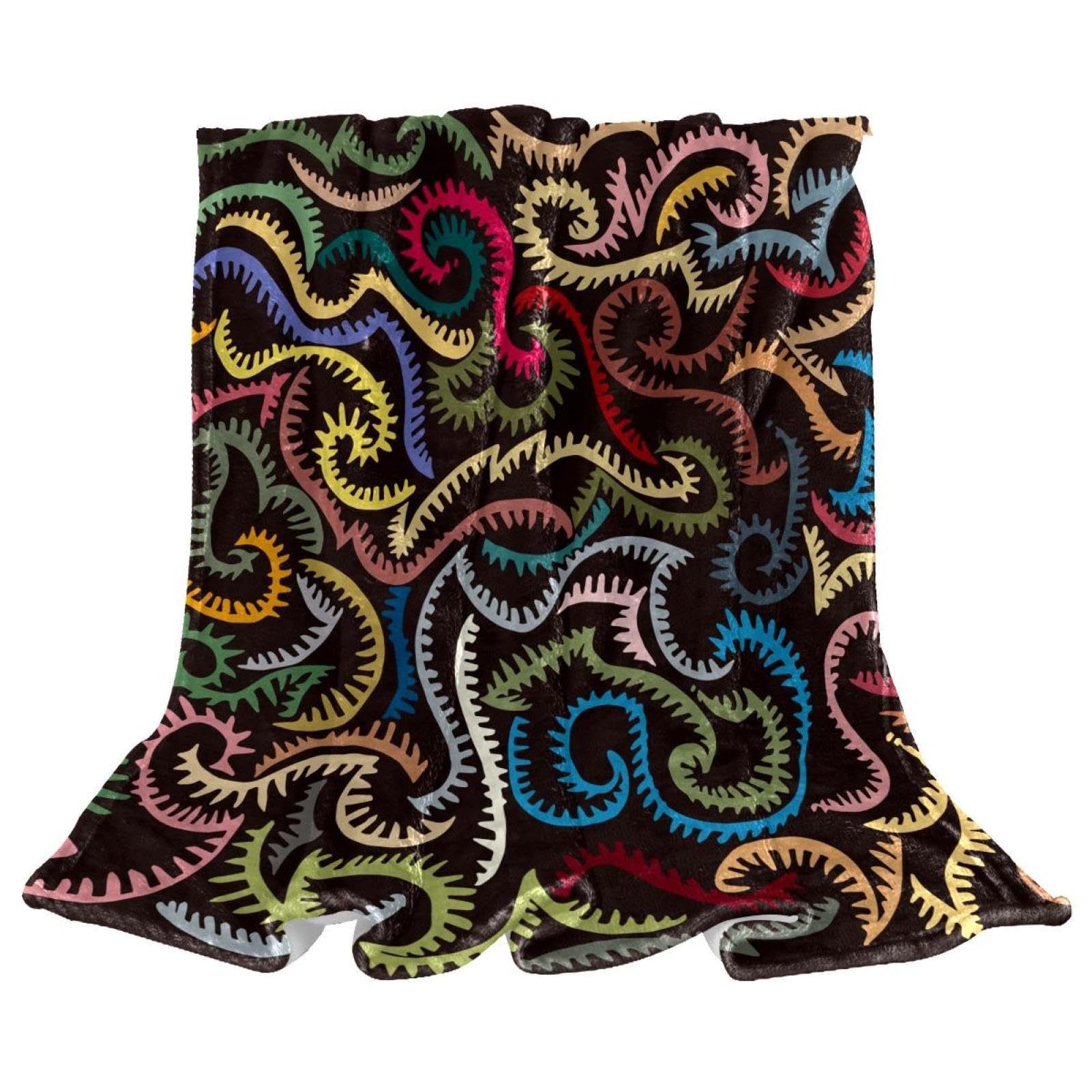 Couverture polaire douce haut de gamme 150x100cm motif dent de scie de qualité microfibre