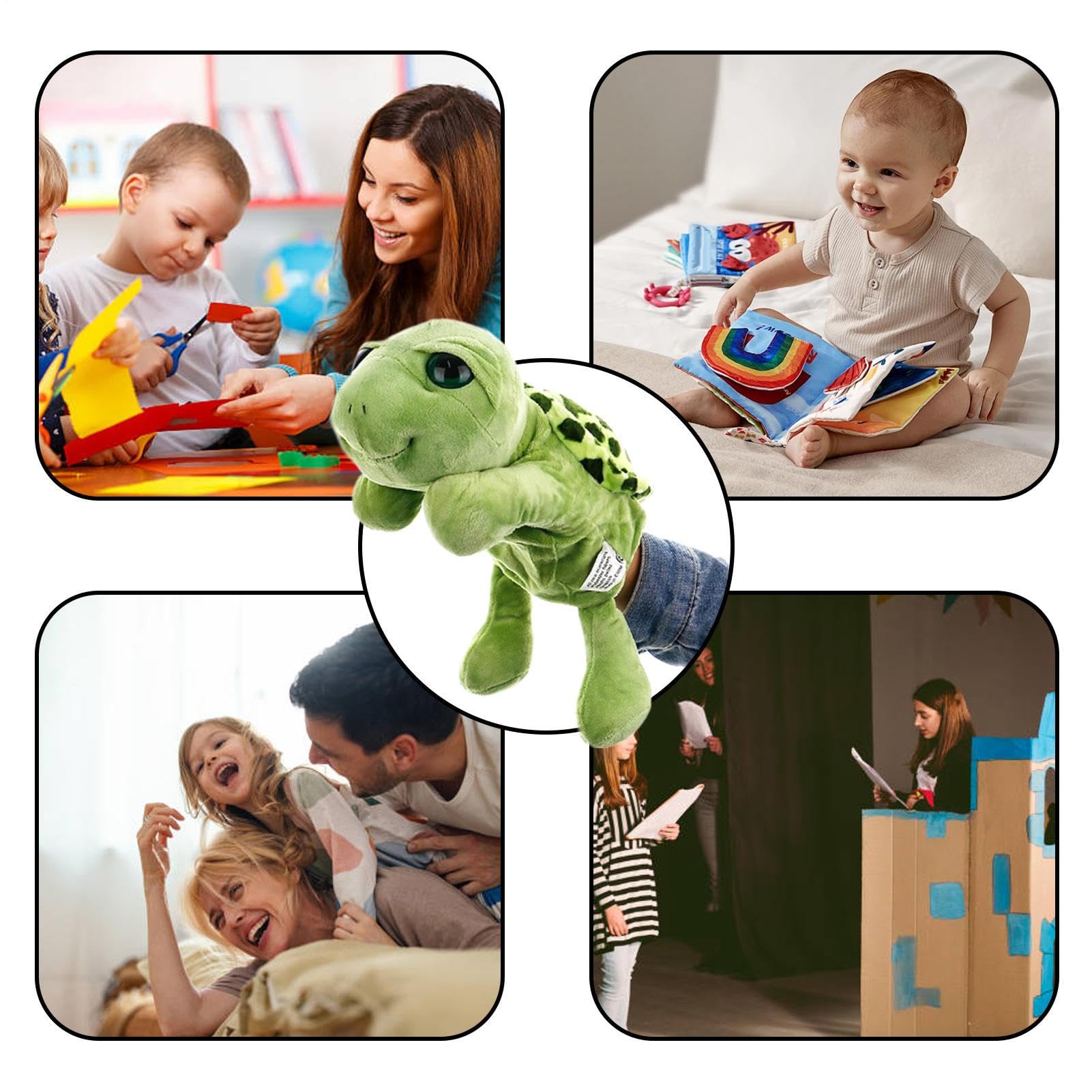 Títeres de Mano Animal - Tortugas Forma | portátiles Teatro Marionetas con Abierta móvil Juguetes preescolares, Accesorios Rendimiento Decorativo Multifuncional portátil para niños