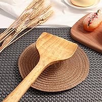 Vista 5 de Espátula de madera para cocinar, espátula de cocina de mango largo, pala de arroz, espátula antiadherente, cucharas de madera, raspador, cuchara