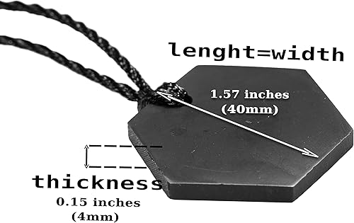 Miniatura 3 de QUANTHOR Collar de protección de piedras de shungita Auténtico de cristal de shungita de Karelia con fullerenos de carbono Collar de shungite con