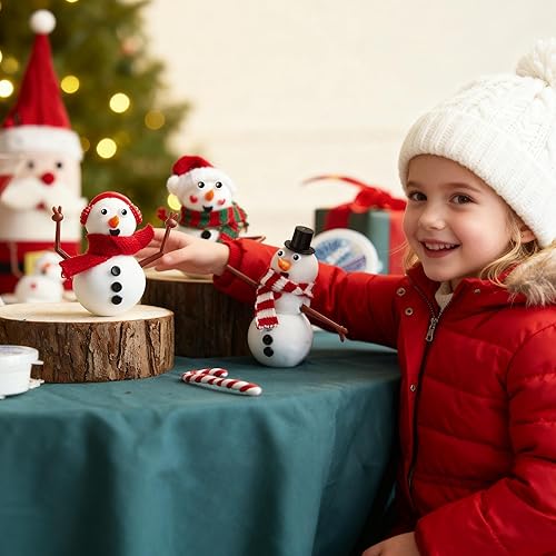 Vista 18 de JOYIN Kit de manualidades de Navidad para construir un muñeco de nieve, paquete de 3 arcilla para modelar, kit de muñeco de nieve para actividades