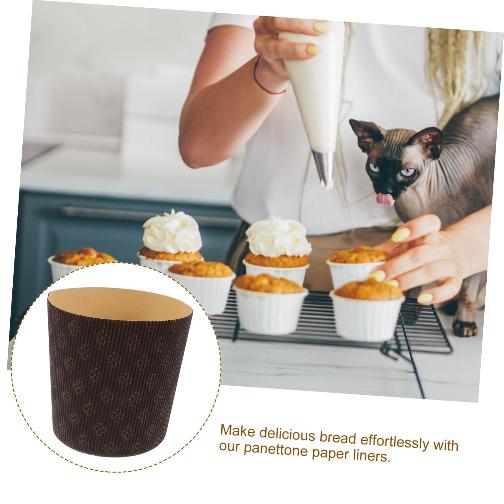 Caissettes Panettone en Papier Marron 25 Pcs pour Pâtisserie