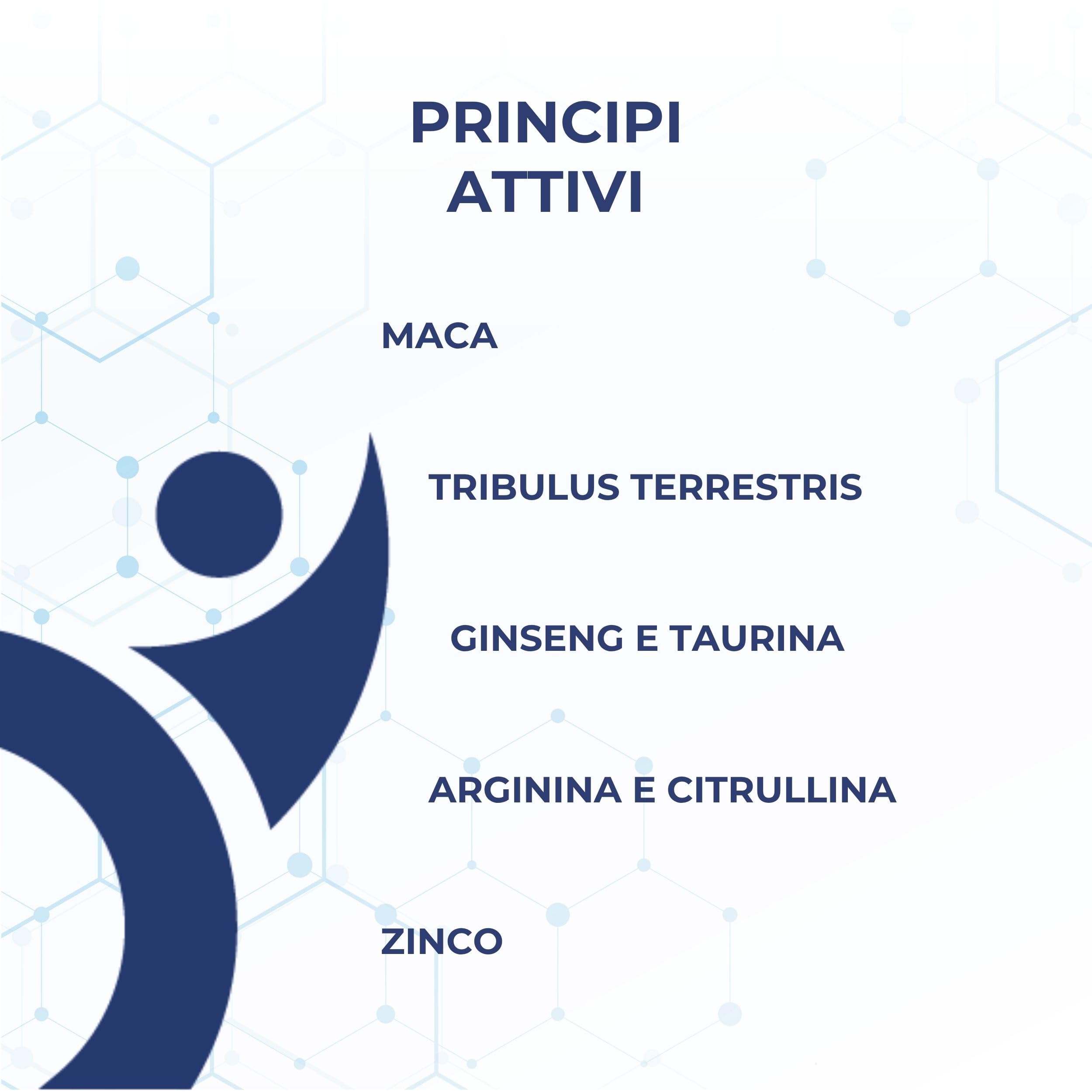 Integratore con Maca Peruviana, Tribulus Terrestris, Arginina, Zinco, Citrullina, Ginseng e Taurina - 4 Mesi di Fornitura