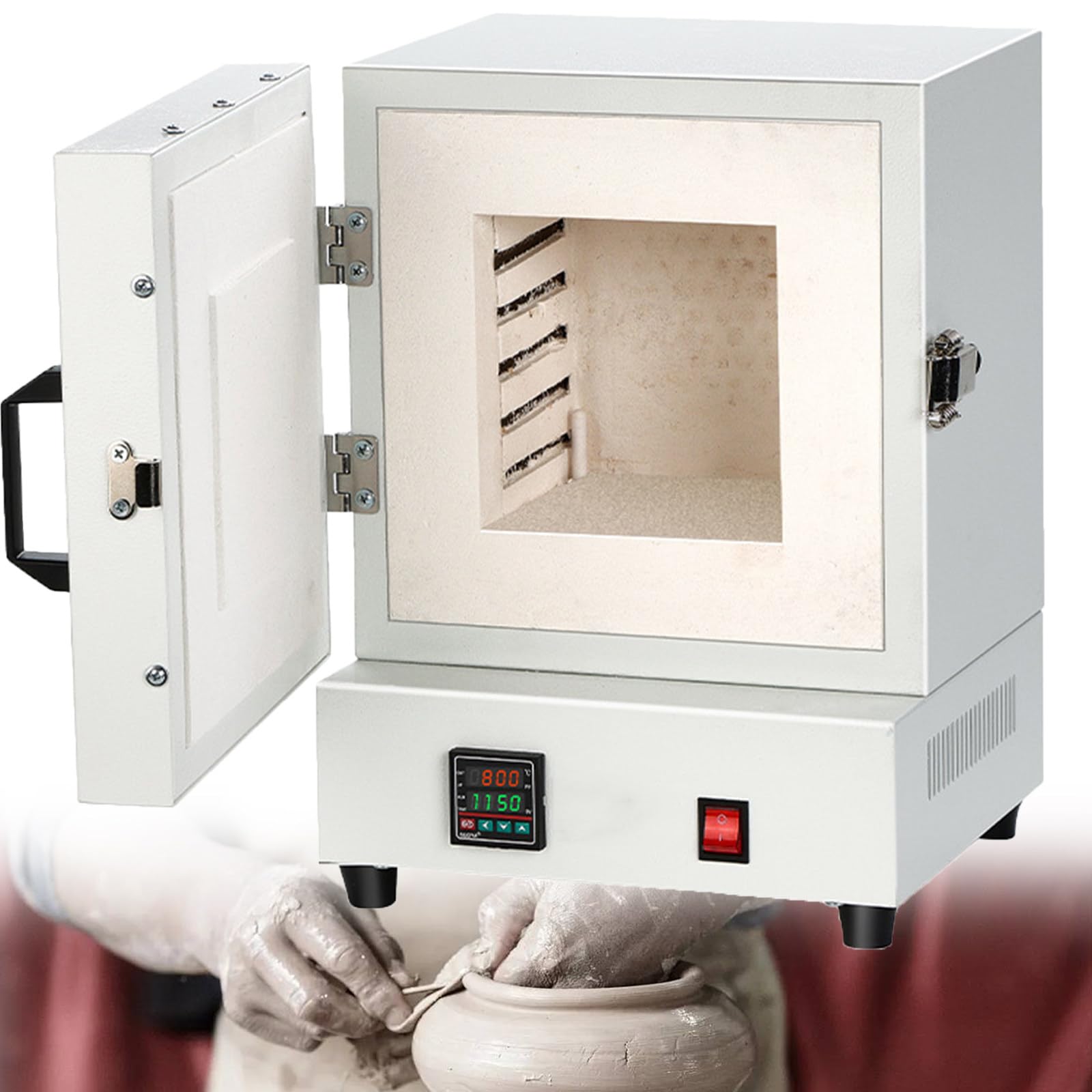 Ptatritious Multicolor Muffle Furnace, 2000W Melter Furnace Oven Pottery Kilns, Hi-Temp 2102℉/1150℃, Electric Kiln For Jewelry Making, Wax Casting, Clay Pottery Ceramic Diy