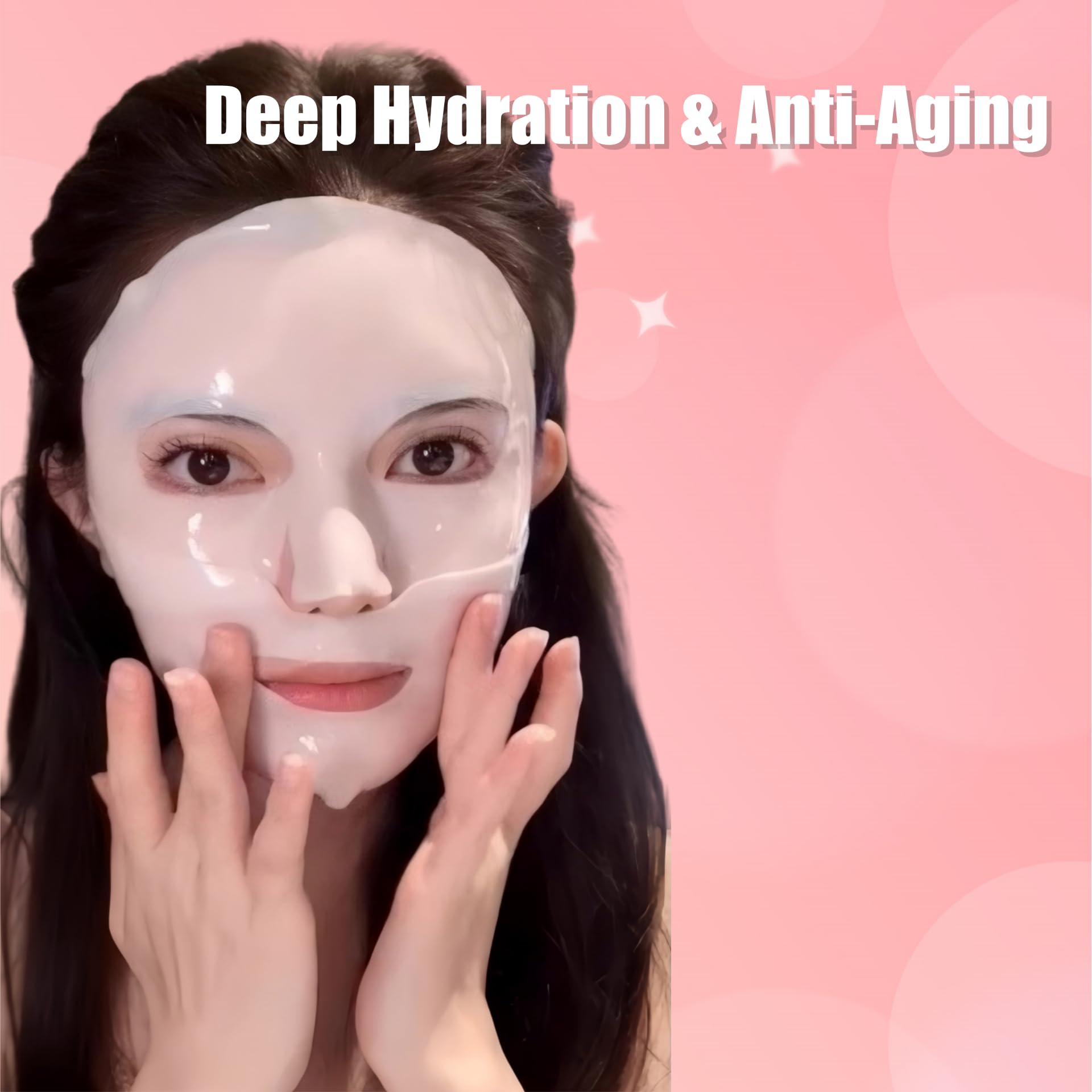 YZ&YL Collagen Face Mask, Bio Collagen Real Deep Mask Overnight for Glass Skin Glow Elasticity, Lifting and Firming - Image 2