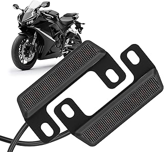 KEMIMOTO Universal Motorcycle Brake Light with Turn Signals 12V Compact Dual Color Dirt Motorcycle Tail Light License Plate Indicator Light Waterproof, Black