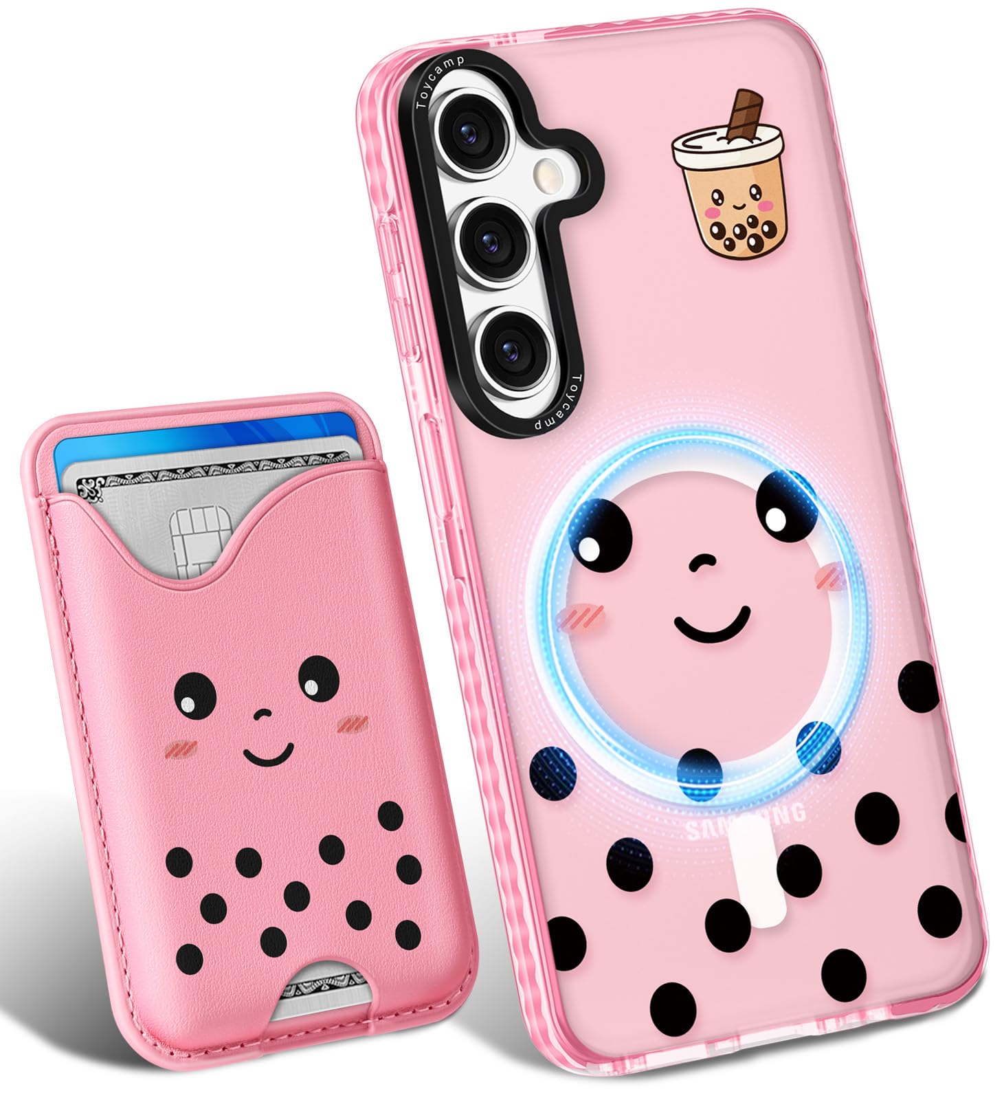 Toycamp for Samsung Galaxy S24 Plus Case - Compatible with Magsafe Credit Card Holder Wallet Magnetic Cute Women Teen Girls Kawaii Girly Unique Fun
