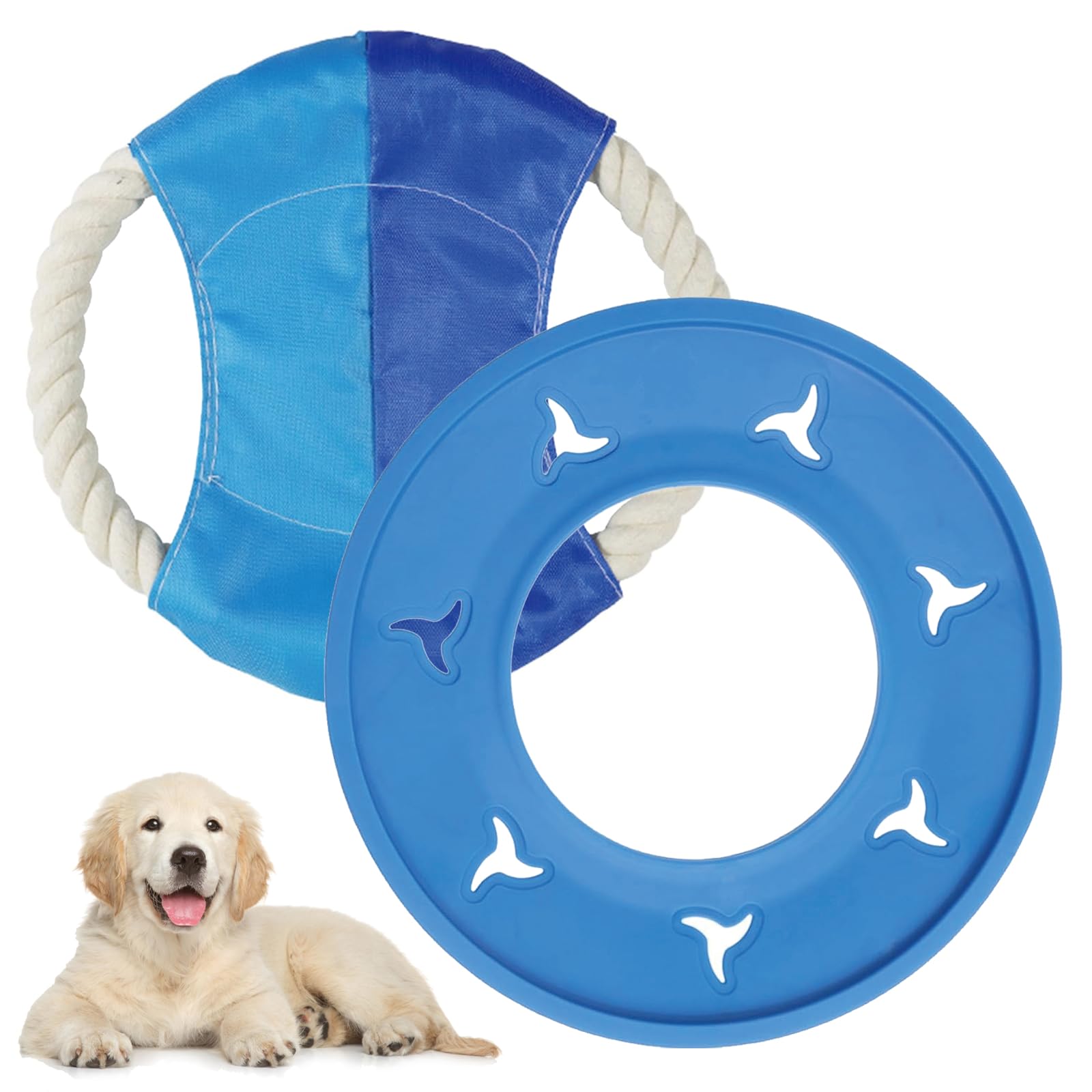 WORUIB 2-Pack Dog Frisbee Set, Durable, Non-Toxic