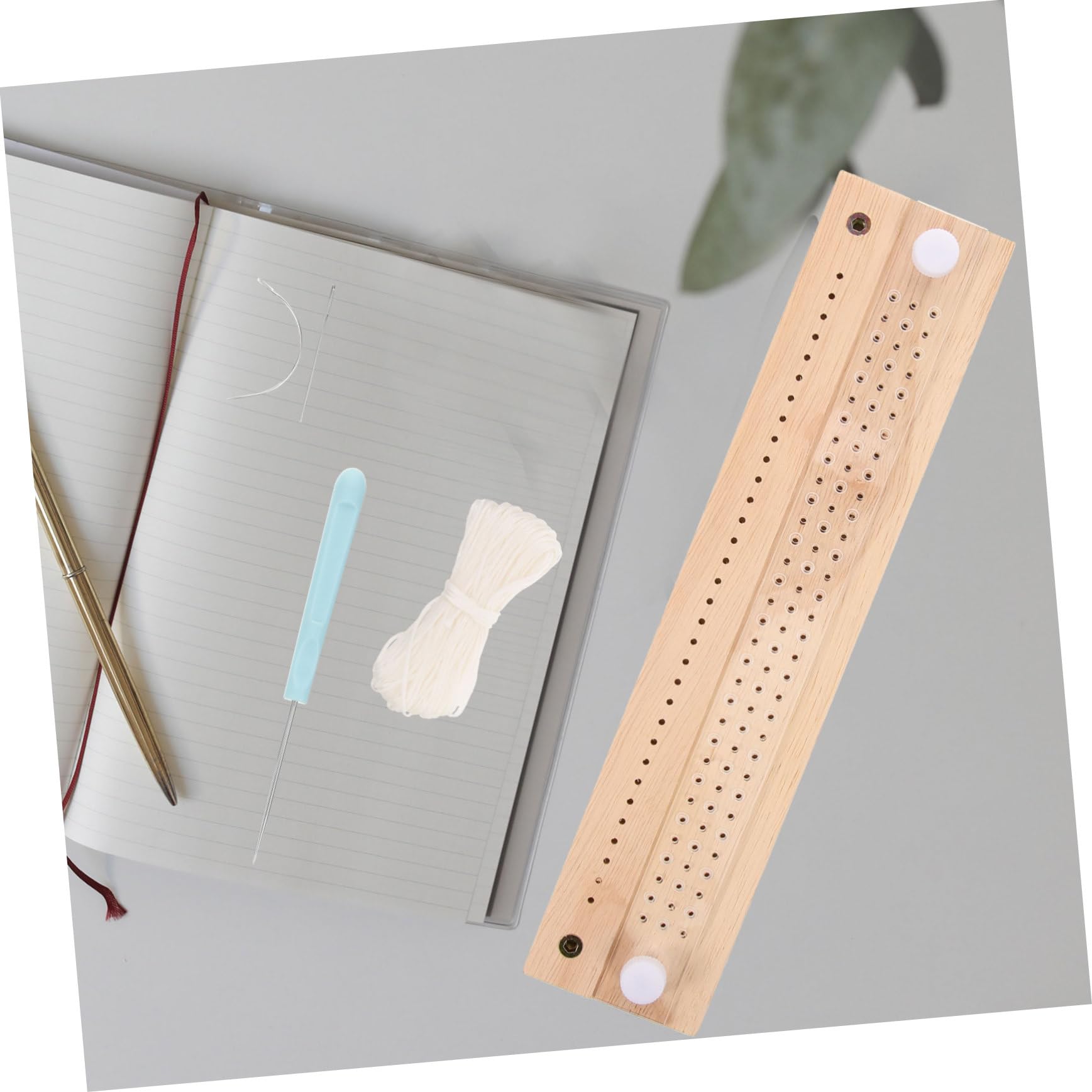 DOITOOL Set di Strumenti per Rilegatura di Libri Fai da Te in Metallo e Legno Beige, Pratica e User-friendly per Diari e Quaderni, per Uso Personale