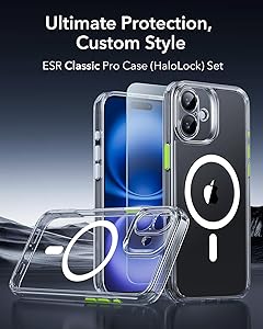 ESR for iPhone 16 Plus Case (4 in 1) Set, Translucent Matte Case, Compatible with MagSafe, Military-Grade Protection, Classic Series,Clear