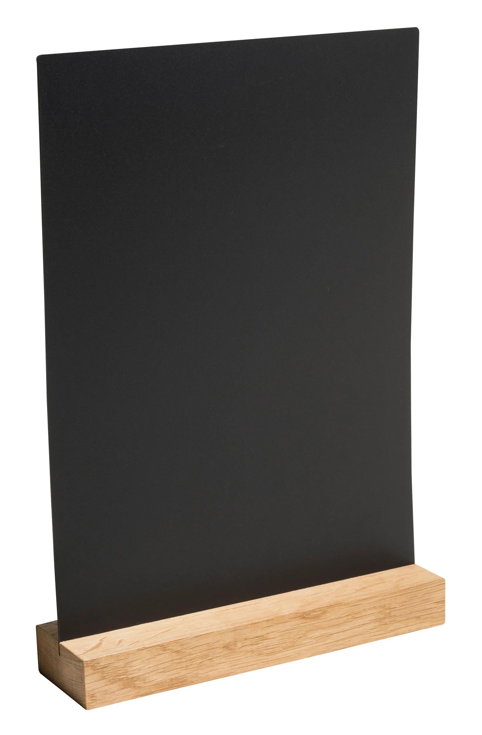 Exacompta, Ref 84240D, 1 Vertical Message Holder with Wooden Base A4, Table Board, Slate Double-Sided menu Holder - Image 2