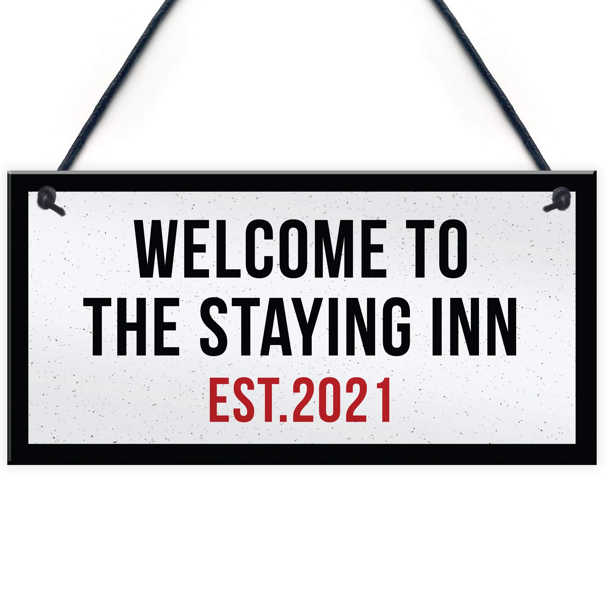 The Staying Inn Home Bar Sign LOCKDOWN Sign Man Cave Plaque Alcohol Gift