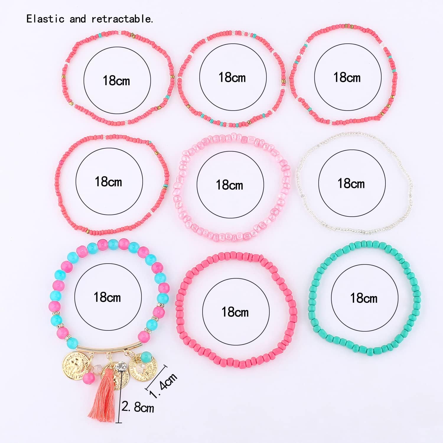 6 sets Bohemian Multilayer tassels bracelet Handmade Wrap Bracelets Bangle Jewelry Bracelets for Women - Image 9