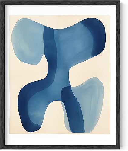 Miniatura 14 de HAUS AND HUES Arte abstracto moderno para pared, arte de sala de estar azul y verde, obra de arte moderna para paredes, imagen minimalista para sala