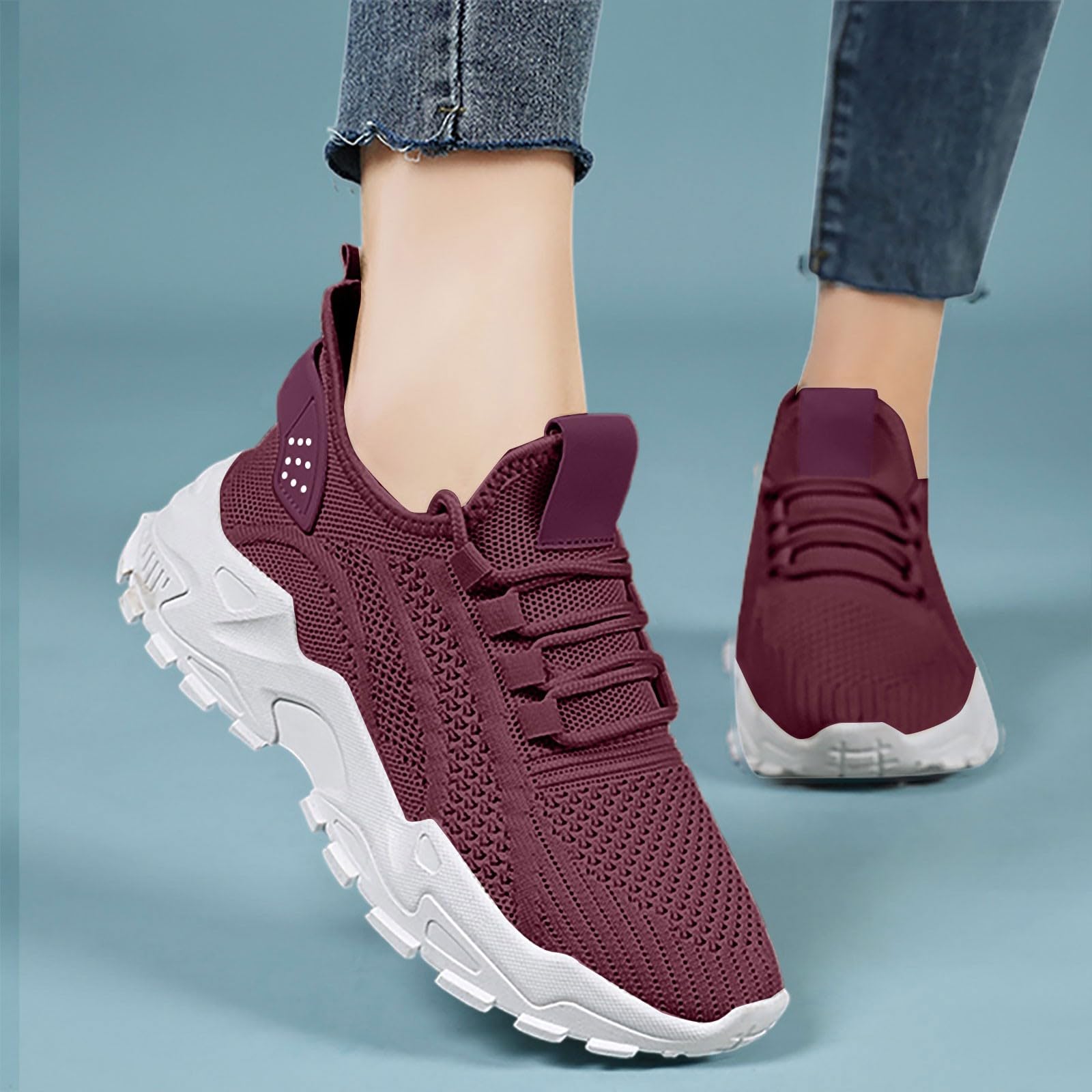 Scarpe Palestra Donna Eleganti Traspiranti Scarpe da Running Donna | Tennis Camminata in Pelle Sintetica per Passeggiata Invernale Calzature Fitness Moda Tempo Libero Tessuto Sintetico