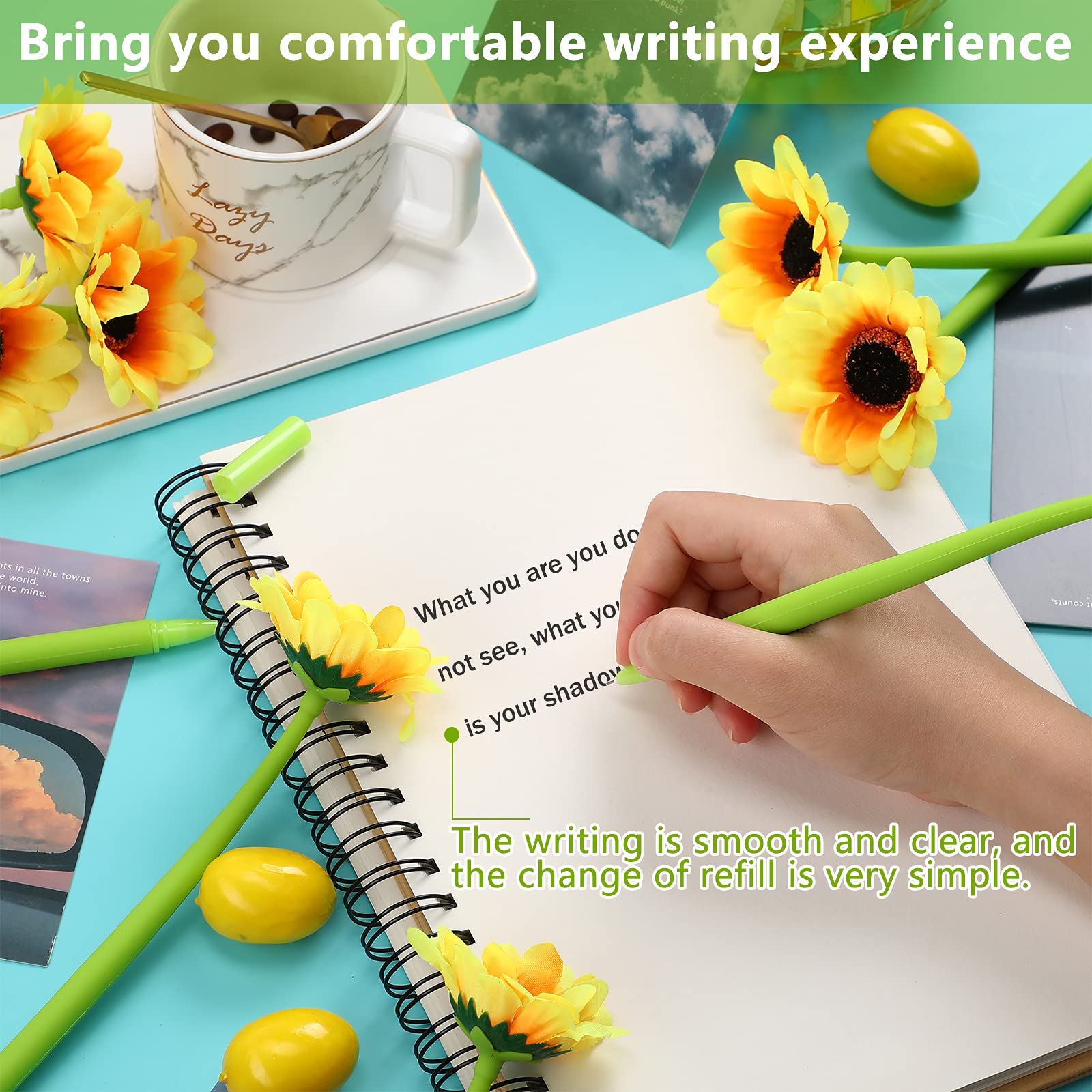 Amazon.com: Sunflower Pens Faux Flowers Ballpoint Pens