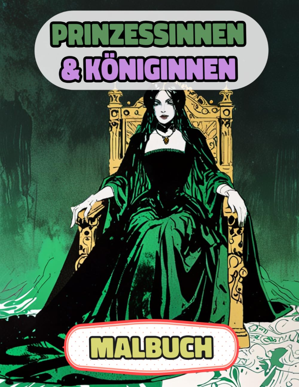 Prinzessinnen & Königinnen Malbuch: Farbung Seiten Von Multikulturellen Königlichen Frauen Kaiserin Palast Mittelalter Königreich Kaiserlich Burg ... Stressabbau | Für Kinder Erwachsene