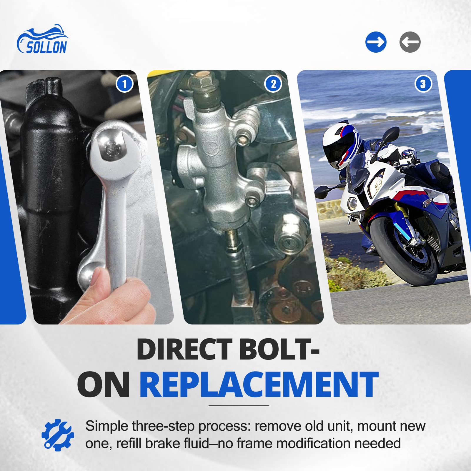 Bomba de Cilindro Maestro de Freno Trasero para Yamaha Kawasaki Suzuki Honda Arctic Cat Modificar Reparación Universal