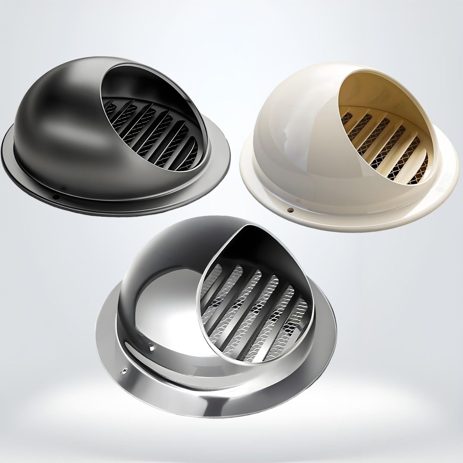 AMZBNEIDI Extractor Vent Cover Grille, Stainless Round Dryer Vent Cover 50-300mm Soffit Exhaust Grille Bath Office Kitchen Garage(120mm/4.7in)