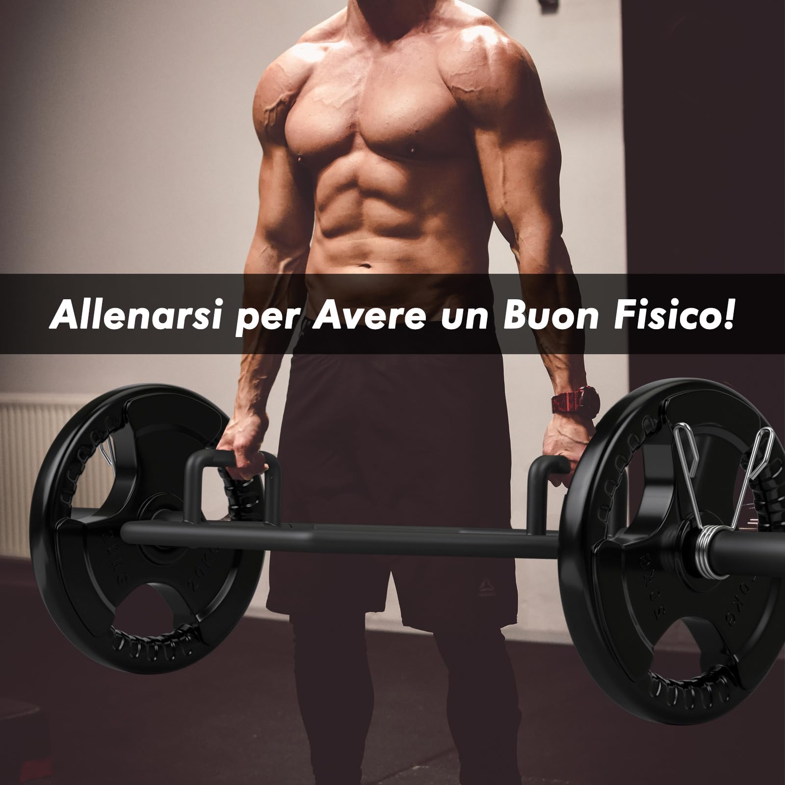 COSTWAY Barra della Trappola Olimpica, Barra Esagonale Pieghevole con Manici Zigrinati, Manicotti 25 cm e Molle, Olympic Hex Trap Bar per Sollevamento Pesi e Bodybuilding, Carico 363 kg