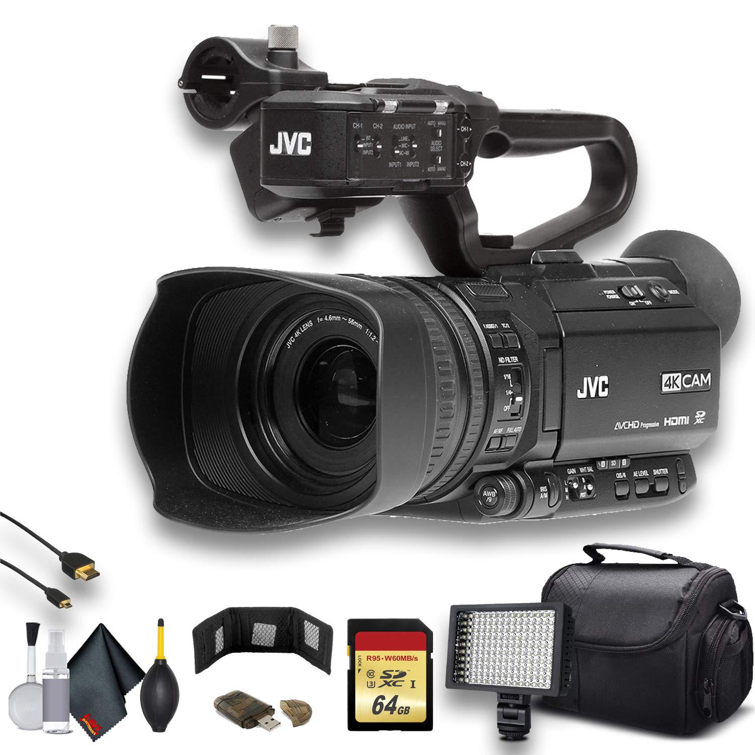 【訳ありセット】JVC GY-HM100＋NEEWER F500 Amazon.com: JVC GY-HM250HW 4KCAM Compact Handheld Camcorder with