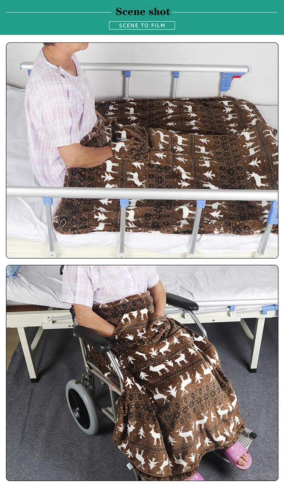 Funda ligera para silla de ruedas, funda para silla de ruedas para adultos, manta impermeable con forro polar para silla de ruedas, mantas para ancianos, ajuste universal para manta para silla d