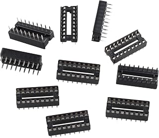 Futheda 10PCS 18 Pin 2.54mm Pitch DIP/DIL IC Sockets Solder Type Adaptor