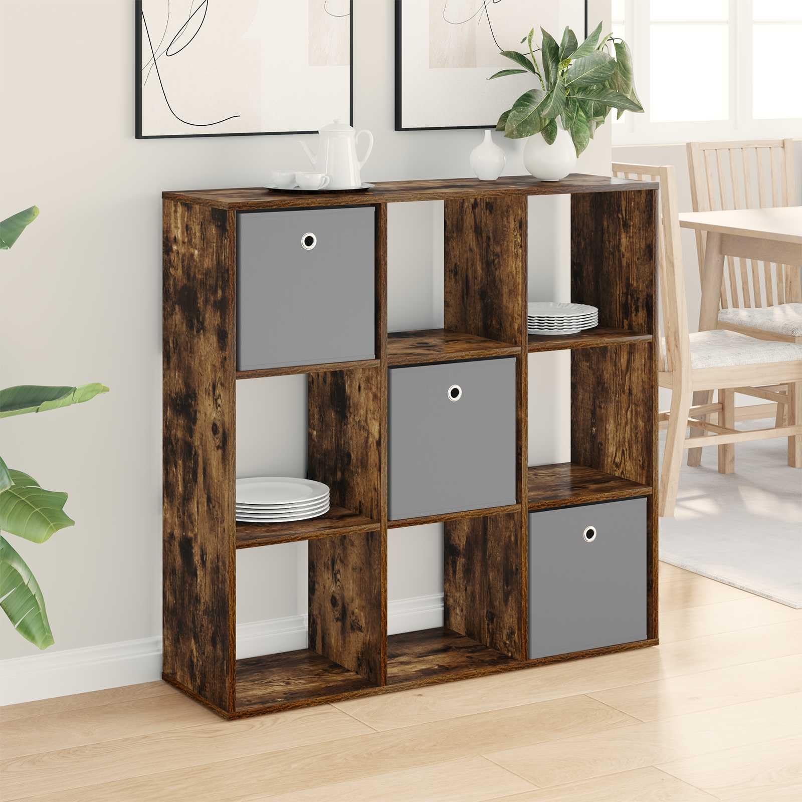 Mueble de roble ahumado 102 x 31 x 99,5 cm con cajones amplios