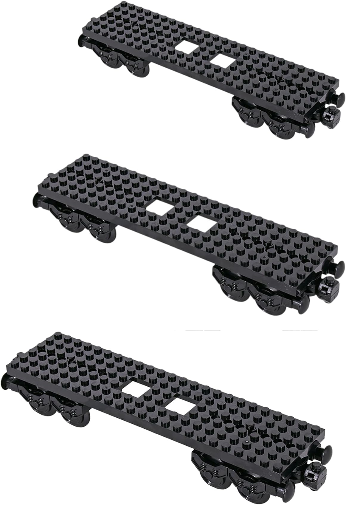 - Train Base Building Blocks Set (3PCS), 6IN1 City Freight Train Car Accessories, Compatible with Standard Building Bricks, DIY Creative Toy for Teens & Adults