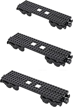 Train Base Building Blocks, City Train Car Tracks, Standard Bricks,3 Packs