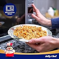 Vista 5 de JOLLY CHEF 𝟭𝟰𝟬 𝗖𝗼𝘂𝗻𝘁 𝗣𝗮𝗽𝗲𝗿 𝗣𝗹𝗮𝘁𝗲𝘀 𝟭𝟬 𝗶𝗻𝗰𝗵 Soak Proof, Cut Proof, Heavy Duty Flower Printed Disposable Paper Plates for Everyday Use